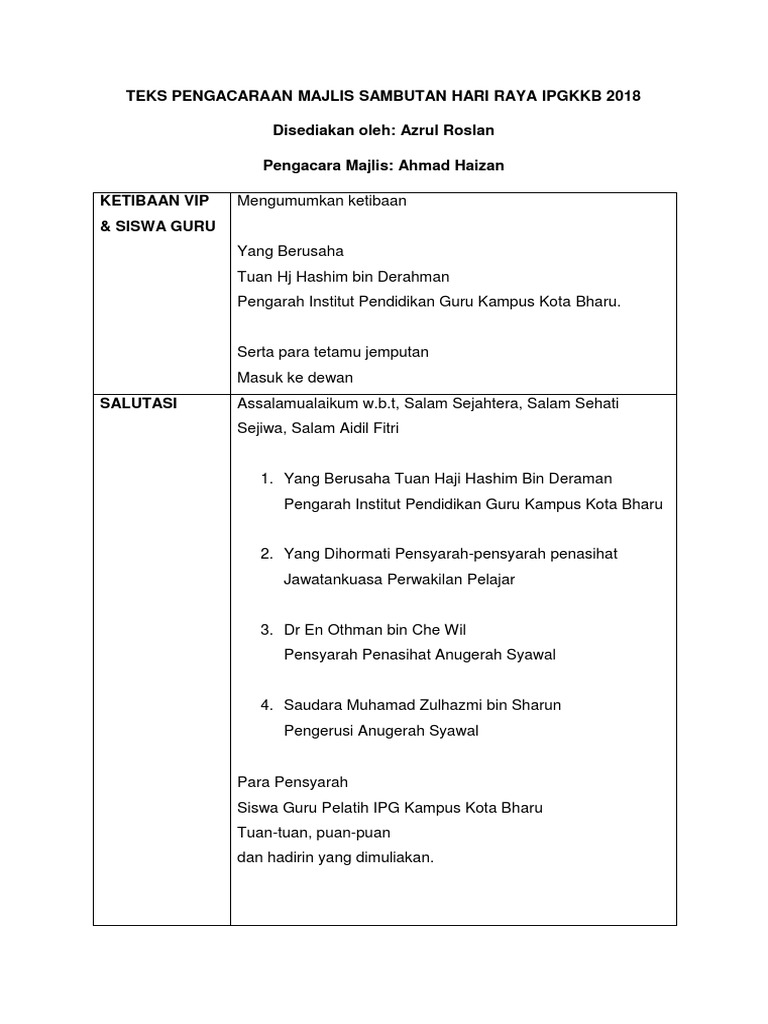 Teks Pengacara Majlis Seminar Ir4 0