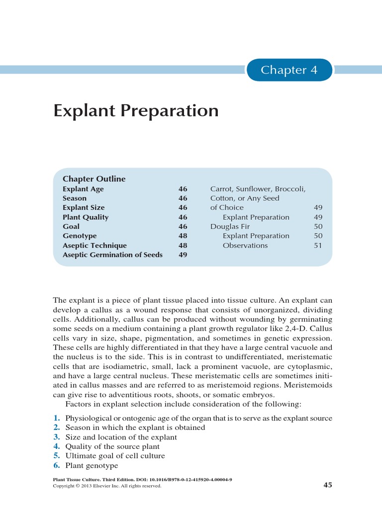 Chapter 4 - Explant Preparation - 2013 - Plant Tissue Culture PDF | PDF ...