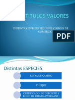 Titulos Valores - Distintas Especies