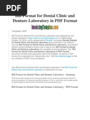 Dental Clininc and Laboratoy Invoice Template