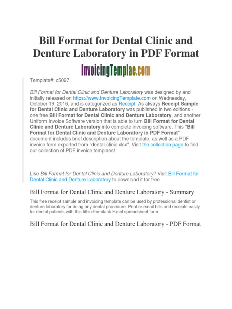 Dental Clininc and Laboratoy Invoice Template | PDF | Invoice | Receipt