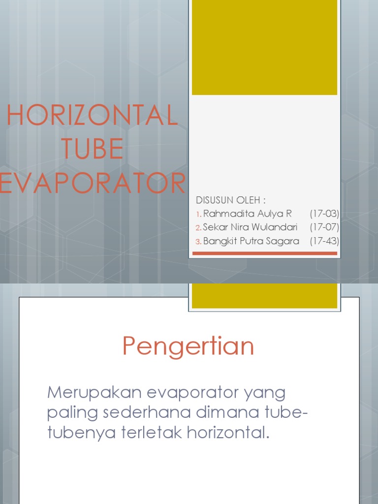 Horizontal Tube Evaporator PDF