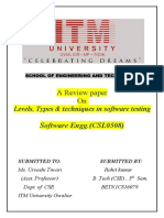 Software Testing Levels, Types and Techniques