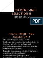 Recruitment and Selection II