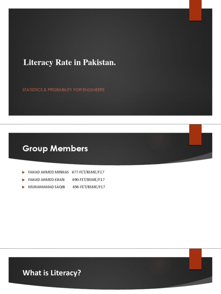Literacy Rate in Pakistan | PDF | Literacy | Pakistan