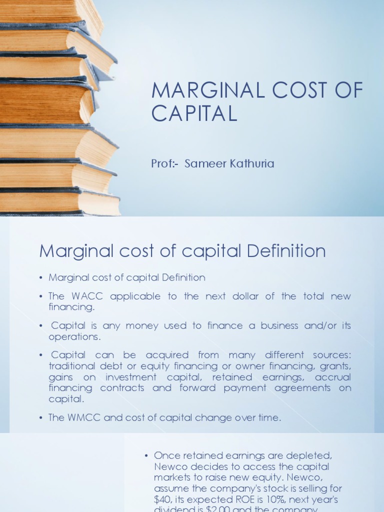Marginal Cost of Capital PDF Cost Of Capital Corporations