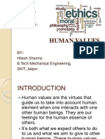 Human Values: BY:-Hitesh Sharma B.Tech Mechanical Engineering, SKIT, Jaipur