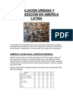 Población Urbana Y Urbanización en America Latina