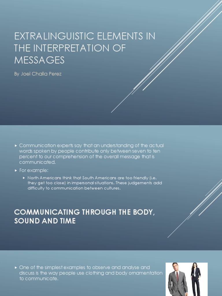 Extralinguistic Elements in The Interpretation of Messages | PDF