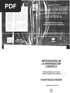 Kupdf Com Metodologia De La Investigacion Cientifica Carrasco Diaz Pdf