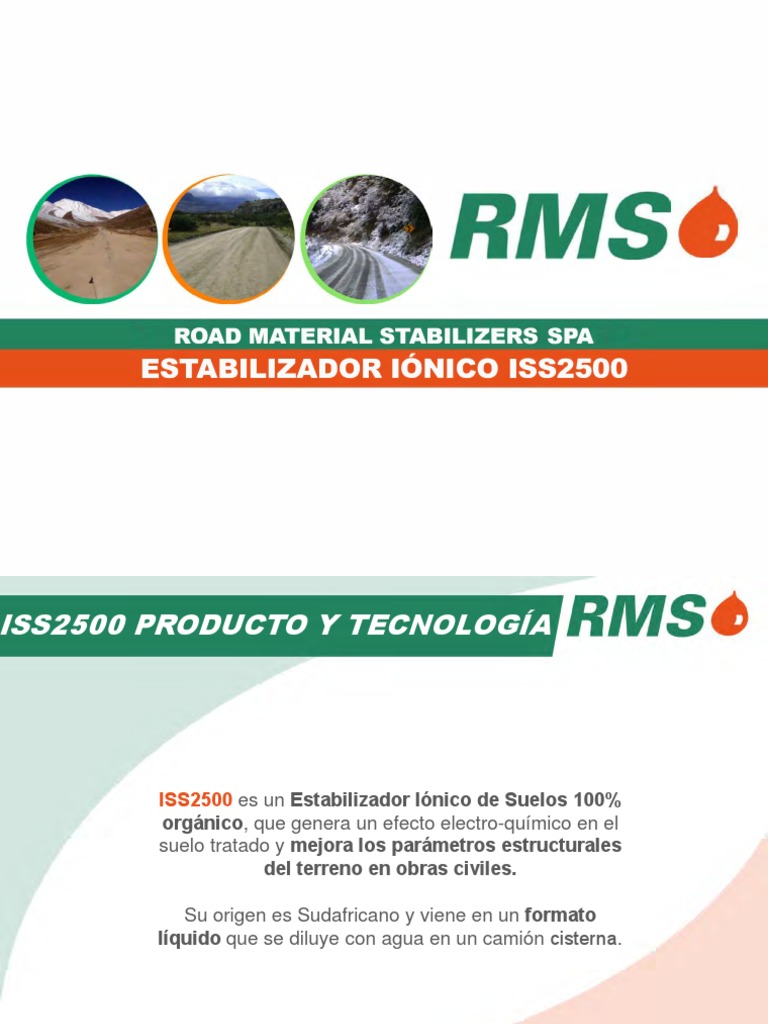 Estabilizador Iónico de Suelos ISS2500 | PDF | Peatonal | Agua