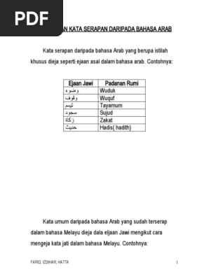Pengejaan Kata Serapan Daripada Bahasa Arab Pdf