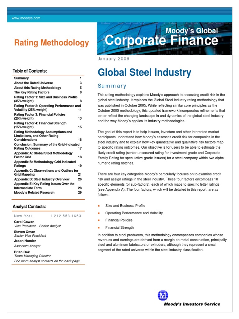 Moody's Framework | PDF | Moody's Investors Service | Credit Rating