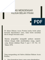 Azas Mendengar Kedua Belah Pihak