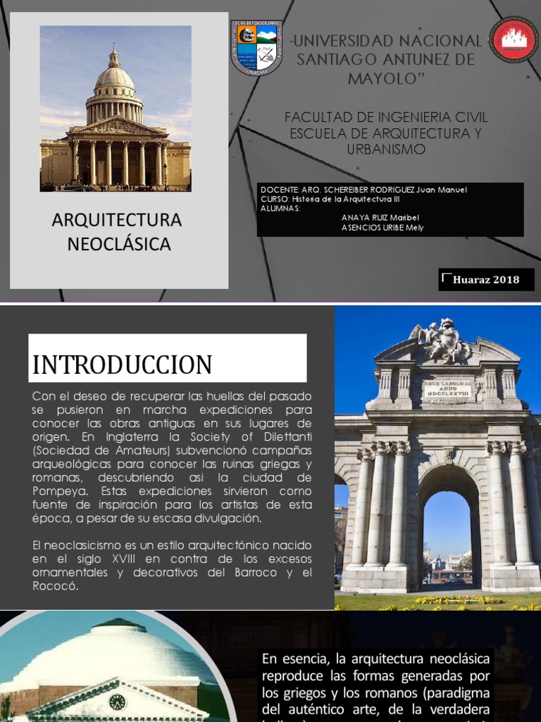 Arq. Neoclasica  | PDF | Estilos arquitectonicos | Diseño arquitectonico