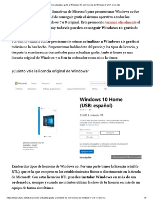 Cuanto Vale La Licencia Original De Windows Termino Oficialmente