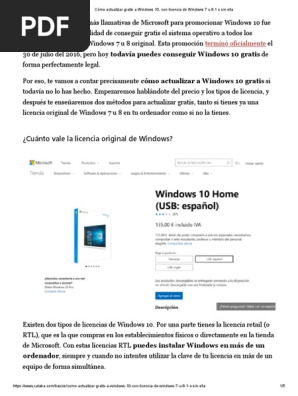 Cuanto Vale La Licencia Original De Windows Termino Oficialmente