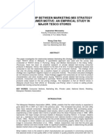 Relationship Between Marketing Mix Strategy and Consumer Motive an Empirical Study in Major Tesco St