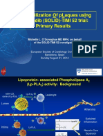 The Stabilization of Plaques Using Darapladib (Solid) - Timi 52 Trial: Primary Results