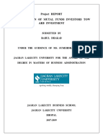 T T T T T T T T: Project ON Perception OF Mutal Funds Investors TOW ARD Investment