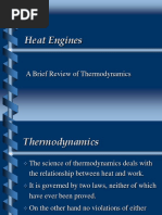 Heat Engines: A Brief Review of Thermodynamics