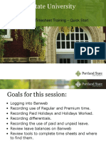 Portland State University: Classified Online Timesheet Training - Quick Start