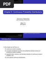 Chapter 5: Continuous Probability Distributions: Department of Mathematics Izmir University of Economics