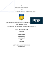 A Dissertation Report ON "Financial Analysis of Coca-Cola Company"