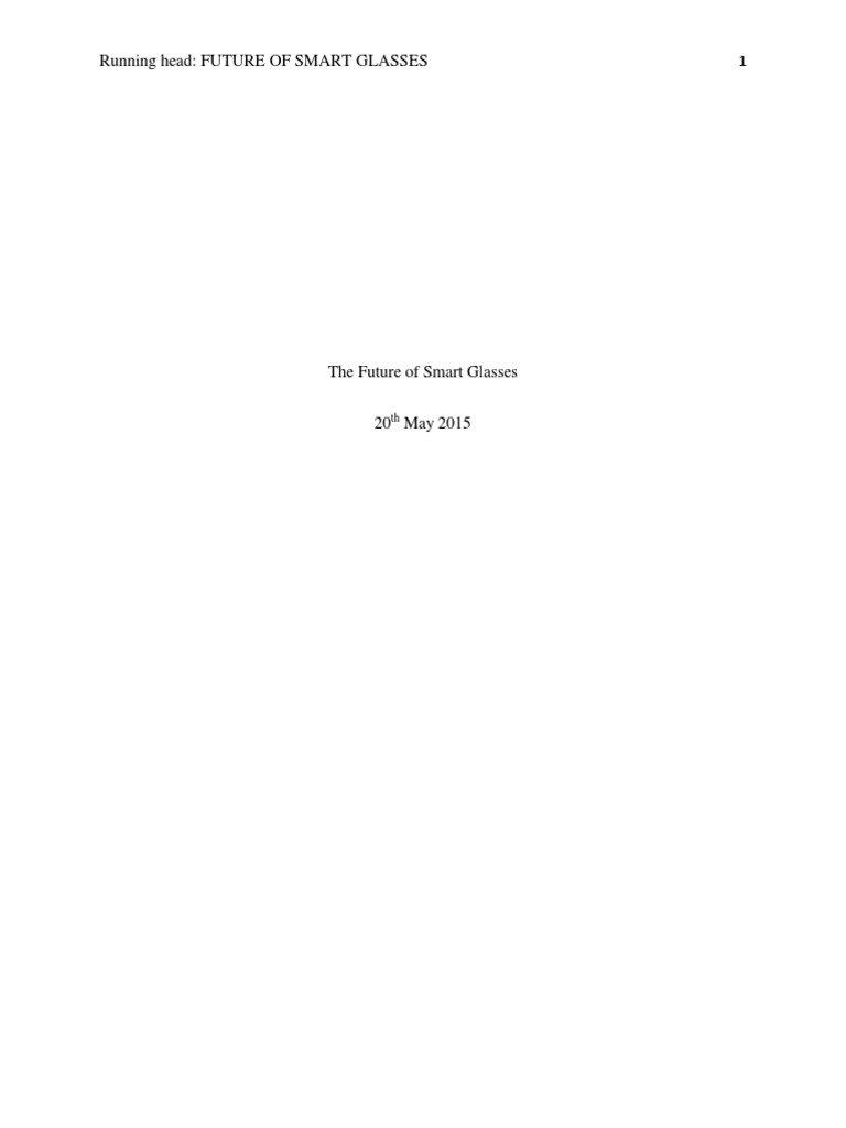 The Future of Smart Glasses | PDF | Holography | Augmented Reality