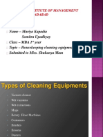 Name - Mariya Kapadia Somitra Upadhyay Class - MBA 1 Year Topic - Housekeeping Cleaning Equipments Submitted To Miss. Shukanya Mam