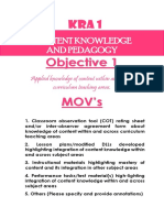 Content Knowledge and Pedagogy: Objective 1 MOV's