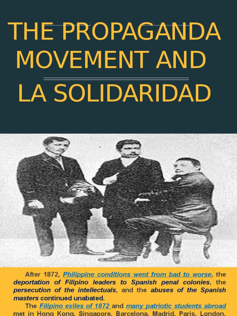 The Propaganda Movement and La Solidaridad PDF Philippines