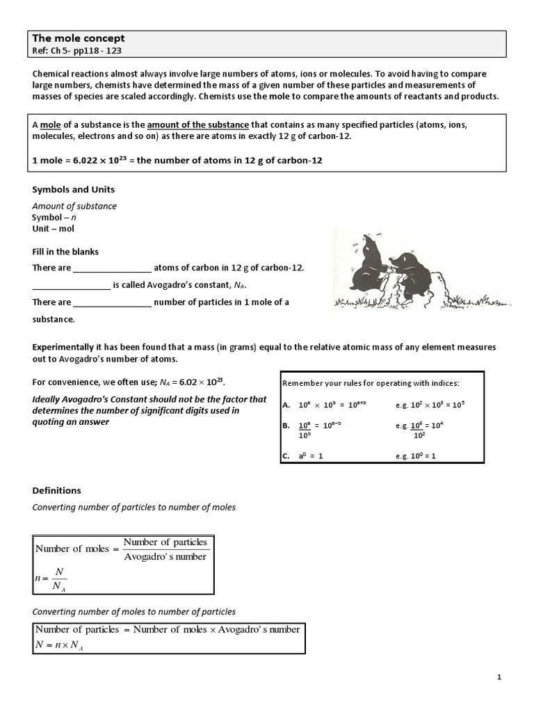Understanding the Mole Concept in Chemistry | PDF | Mole (Unit) | Molar ...