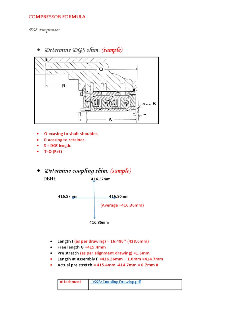 Determine DGS Shim. (Sample) PDF Mechanical Engineering Nature
