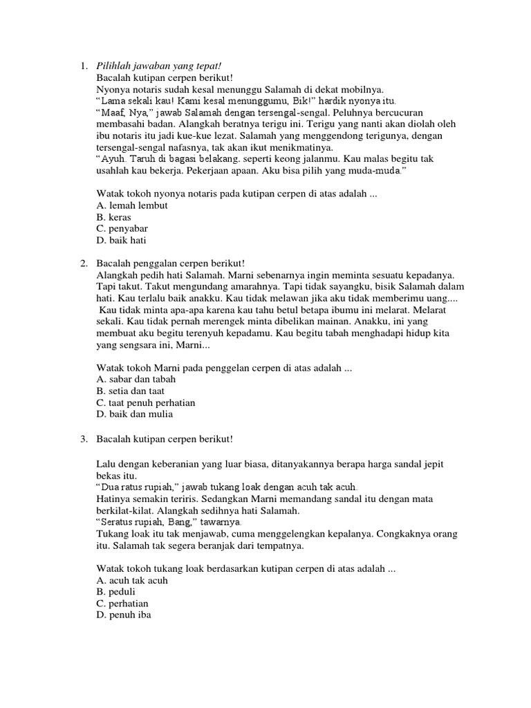 Watak Latar Dan Amanat