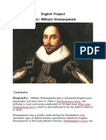 English Project Topic: William Shakespeare: Contents: Biography