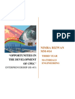 Nimra Rizwan MM-014: "Opportunities in The Development of Cpec"