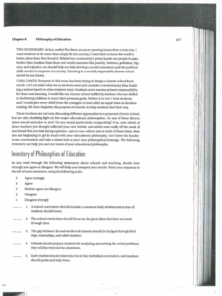 Inventory of Philosophies of Education | PDF