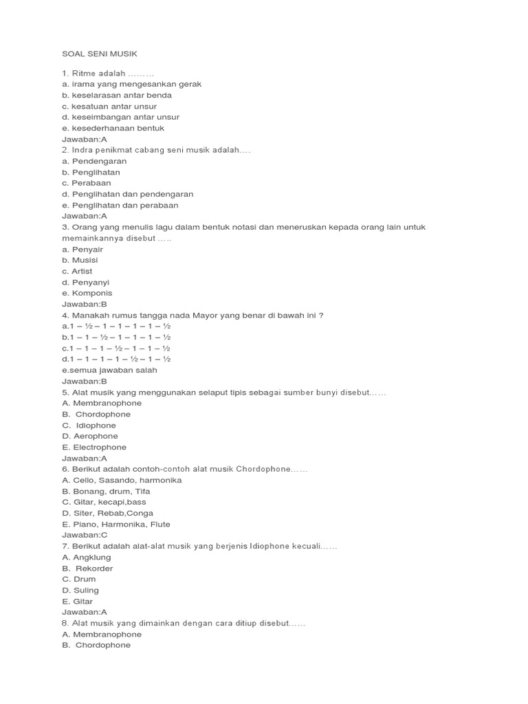 Soal Seni Musik Pdf