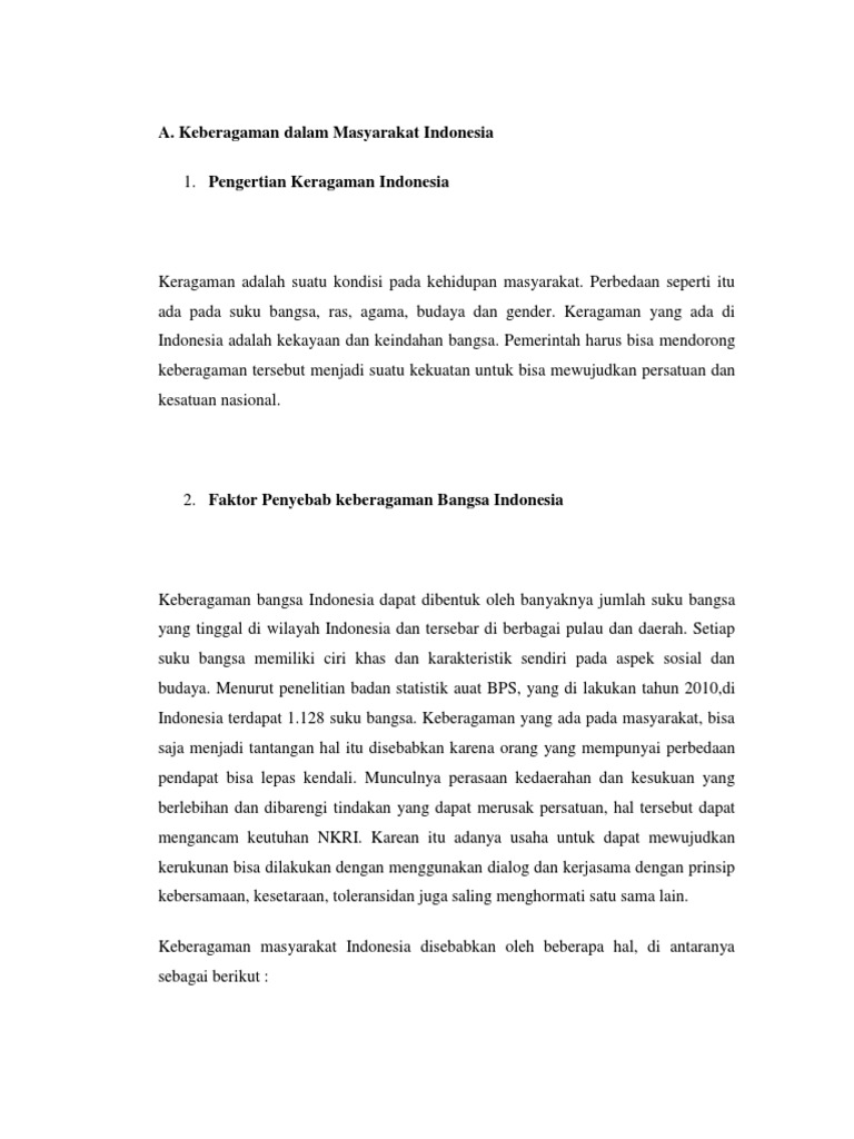 A Keberagaman Dalam Masyarakat Indonesia PDF A Keberagaman Dalam Masyarakat Indonesia PDF
