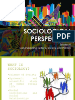 Sociological Perspectives: Session 4 Understanding Culture, Society, and Politics