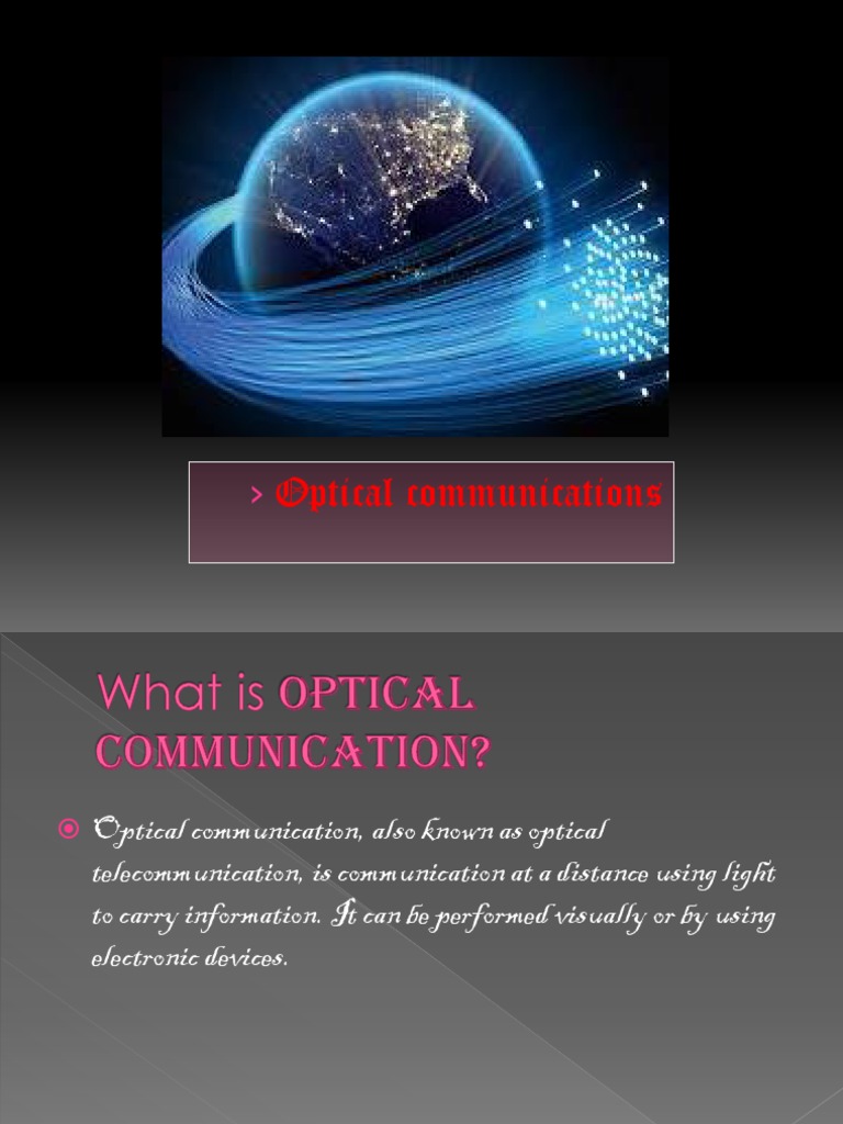 On Optical Communication PDF Optical Fiber Light