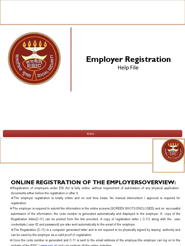 Employer - Employee Registration Through ESIC Portal PDF | PDF | Computing