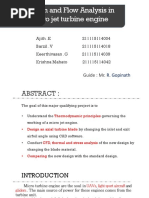 Design and Flow Analysis in Micro Jet Turbine Engine: Guide: MR