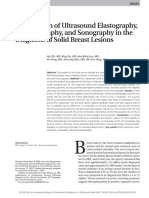 Comparison of Ultrasound Elastography, Mammography, and Sonography in The Diagnosis of Solid Breast Lesions