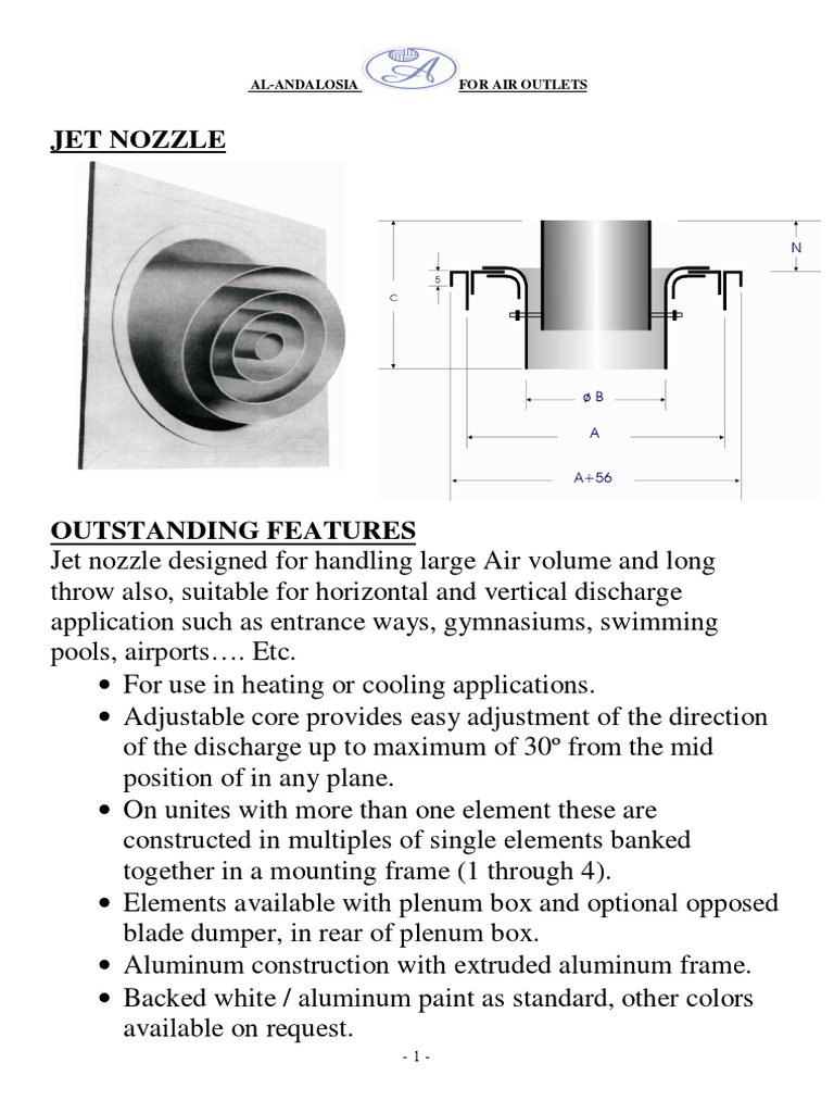 Jet Nozzle AlAndalosia For Air Outlets PDF Building Engineering Applied And