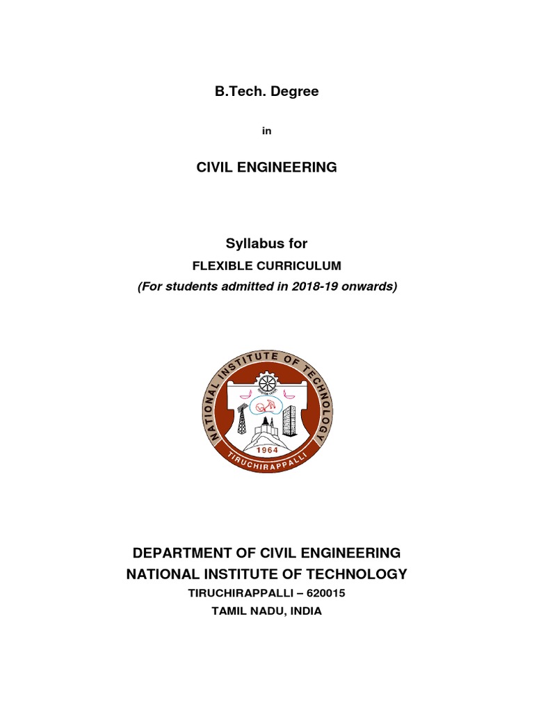 B.Tech Civil Engineering Curriculum Overview | PDF | Engineering ...