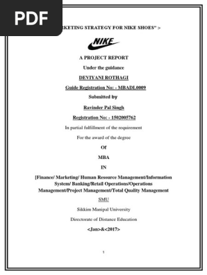 marketing management project on nike shoes