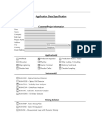 Application Data Specification: Customer/Project Information