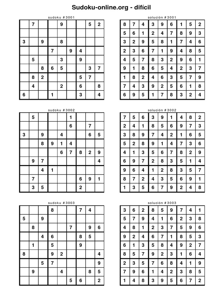 Sudokus Dificil 1 PDF, PDF, Problème algorithmique